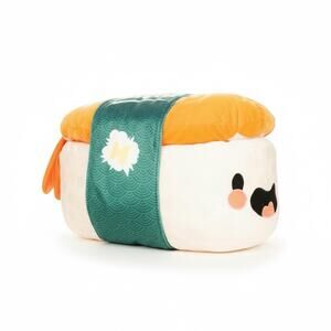 NEW Large 18” MINIVERSE Salmon Sushi Roll Stuffed Decorative Cuddle Pillow Plush
